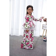 Coolelves Floral Peplum Girl Jubah (Size 1y, 2y, 3y, 5y, 6y, 9y, 10y, 11y)