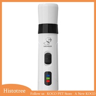 Dog Nail Grinders Bass Low Vibration USB Rechargeable Electric Clippers Cat Paws Nail Grooming Trimm