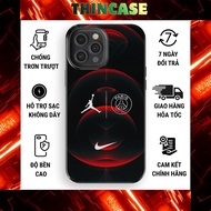 Glossy hard plastic PSG Nike Jordan logo iPhone case for iPhone 11-17 Pro Max Plus Xs full border