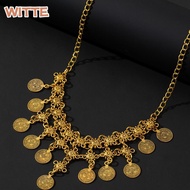 WITTE Tassel Necklace, Bohemian Style Versatile Coin Necklace, Multipurpose Vintage Bohemian Necklac