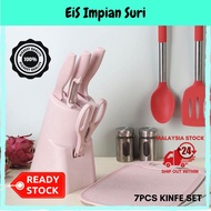 (Ready Stock) PH-JH987 Poenscae 7pcs Nordic Style Kitchen Tools Kinfe Set with Stand Pisau Viral