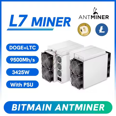 NEW Bitmain Antminer L7 Miner Dogecoin LTC DOGE Miner 9500M 8550M Dogecoin Litcoin ASIC Mining Machi