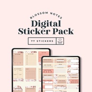 Blossom Widget Notes Digital Sticker Set for Goodnotes & Digital Journaling | Goodnotes and PNG file
