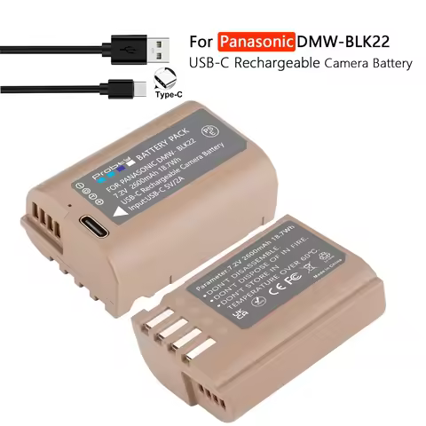 2600mAh DMW-BLK22 DMW BLK22 Battery USB-C Rechargeable Battery for Panasonic Lumix DC-S5 DC-S5 II DC