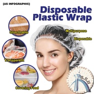 [BSU] Disposable Food Cover Plastic Sealing Caps Simpan Peti Sejuk Pakai Buang Penutup Makanan Restoran Gerai Makan SOP