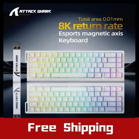 Attack Shark X68 HE 8K Mechanical Keyboard Magnetic Switch 0.01mm RT Accuracy128K Scan Rate VALORANT
