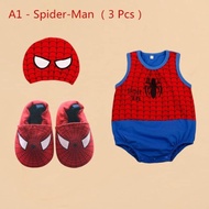 0-18M Spiderman Costume for Babies Super Hero Onesie Beanie Hat and Shoes