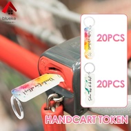 20Pcs Shopping Trolley Token Portable Shopping Chip Key Ring Acrylic Removable Shop Cart Chip Keycha