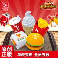 Set Robot Mengubah Burger Kentang Set Penuh Mainan Kanak-kanak Simulasi Burger Fries Coke Mengubah M