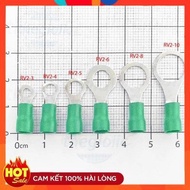 [5 Pieces]- RV2-8 Round Cos Head 27A Wire Size 16-14AWG Green M8 Screw
