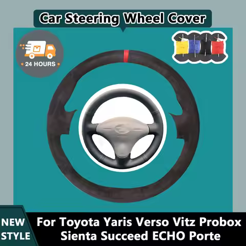 Suede Car Steering Wheel Cover For Toyota Yaris Verso Vitz Probox Sienta Succeed ECHO Porte Soft Lea