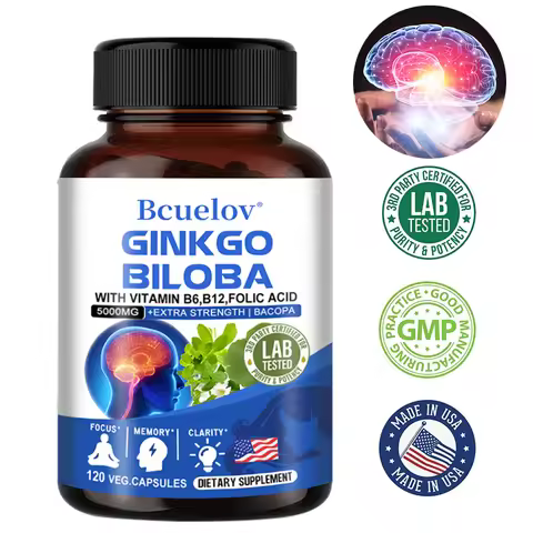 Ginkgo Biloba 5000 mg Extra Strength - Supports Brain Function and Memory, Focus, Stress Relief, 120