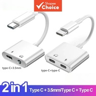 USB-C 2-in-1 Lighting to 3.5mm Jack Adapter PD Charging for iPhone 15 S24 Series Elite Pro Max Pro