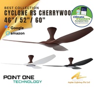 Point One Ceiling Fan Light Cyclone RS Cherrywood Casing 46" 52" 60" ECMotor Smart Remote SGWarranty
