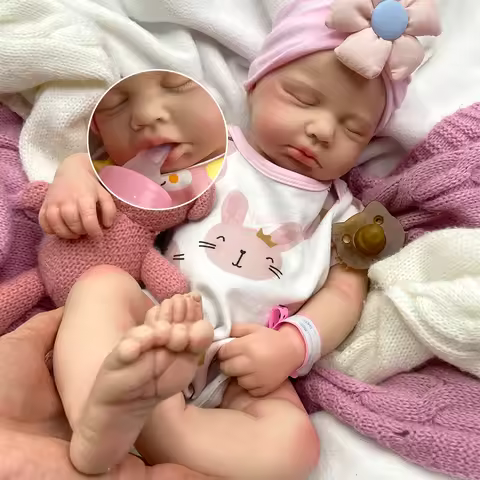 20 Inch Solid Silicone Reborn Baby Girl/Boy Loulou Realistic Can Open Mouth Newborn Weighted Body Re