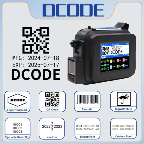 DCODE XMINI 12.7mm Portable Mini Handheld Thermal Inkjet Printer Handy Text QR Barcode Batch Number 