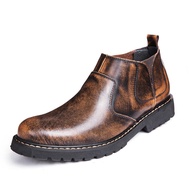 Leather Boots Men Shoes Elevator Shoes Height Increasing Shoes Men Height Boots Winter British Busin