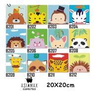 Asiamax 20x20cm Cartoon DIY Digital Paint By Number Oil Canvas Painting with Frame Animal