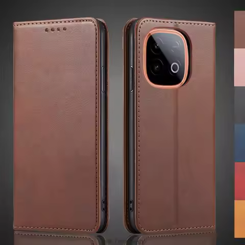 Magnetic attraction Leather Case for Vivo iQOO Z10 Turbo / Z10 Turbo Pro Holster Flip Cover Case Wal