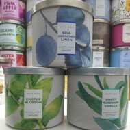 SUN DRENCHED LINEN, CACTUS BLOSSOM, SWEET ROSEMADY VANILLA 3 WICK SCENTED CANDLE BATH & BODY WORKS