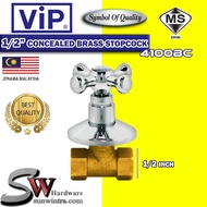 VIP 1/2 Inch 4100BC | 3/4 Inch 4200BC | 1 Inch 4300BC BC SERIES HOT FORGED BRASS CONCEALED STOPCOCK 