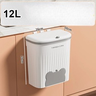12L Kitchen Wastebasket Wall Mounted Trash Can With Lid Bathroom Trash Bin Garbage Can for Cabinet U