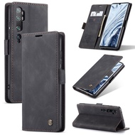 Casing Xiaomi Mi Note 10 Pro Note10 CC9 Pro Luxury Frosted PU Leather Auto-Closing Magnetic Flip Cover Wallet Case