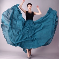 720 Degree Double - Layer Skirt Drape Good Chiffon Beach Skirt Dance Dress