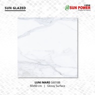 Keramik Lantai Body Putih Glossy - Luni Mare 60x60 | Sun Power