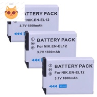 Available DuraPro 1800mAH EN-EL12 IN EL12 Battery LED Dual Charger for Nikon A1000 B600 W300 A900 AW