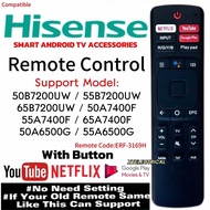 Hisense Smart Android TV Remote Control ERF316H For 50B7200UW / 55B7200UW / 50A7400F / 55A7400F / 65