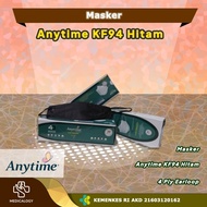 Masker KF94 Premium Anytime Warna Hitam Per Box isi 20 pcs