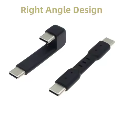 For E1DA 9038D DAC Device USB C 180 Degree Synchronous Charging Cable OTG Type C Male To Male Adapte