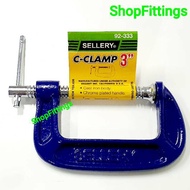 SELLERY 92 333 C Clamp G Clamp 3 inch Thread Clamp Press Clamp for Iron and Wood