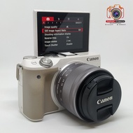 Kamera Canon m3 bekas mulus lensa kit 15-45 STM Fulset