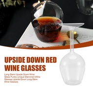 Long Stem Upside Down Wine Glass Funky  Stemmed Wine Glasses Upside Down Long Stem Wine Glasses  Eas