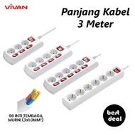 Vivan VPS-H3031A / VPS-H3041A / VPS-H3051A 3 4 5 Hole Socket Plug Switch Socket Extension Cable 3m C