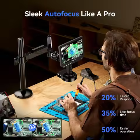 TOMLOV TM4K-AF Flex Arm Autofocus 4K Digital Microscope HDMI 2000X 8" Electronics Soldering Microsco