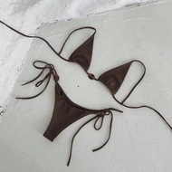 เซ็ตบิกินี่สีพื้นสำหรับผู้หญิงในช่วงฤดูร้อน ที่ชายหาดของ Polovedo Official ชุดเซ็กซี่