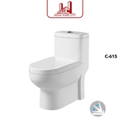 ZELLA C-615 Washdown Water Closet S-Trap 250MM One Piece Toilet Bowl Set Mangkuk Tandas