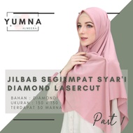 Plain Laser Cut Diamond Syar'i Square Hijab 130 x 130 cm PART 1 Azara