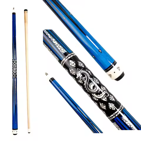 1 Premium Pool Cue 13mm Tip 58" Length. Blue Billiard Cue Suitable for American 9-ball