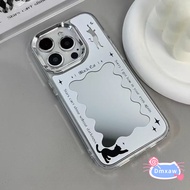 Luxury Hollow Wave Frame Cat Mirror Phone Case For Honor X9D X9C Smart X9B X9A X8B X9 X8 X8A X7D X7C