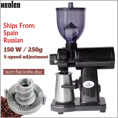 XEOLEO Espresso Coffee Grinder Electric Coffee Grinder Flat Burr Grinder Household Espresso Machine 