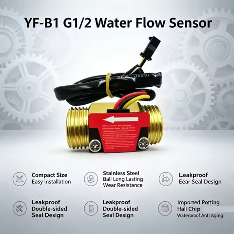 YF-B1 DC 5-18V Water Flow Sensor Hall Sensor Switch Flow Meter Water Flow Sensor Brass Water Meter I