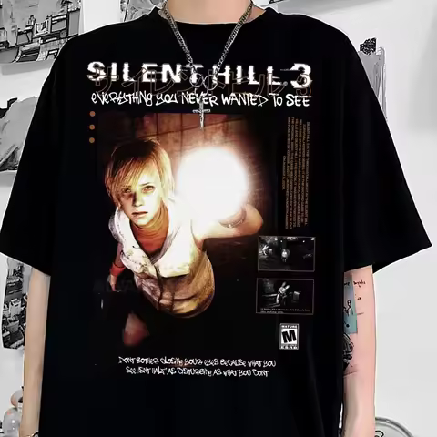 Heather Mason T-shirt: Silent Hill 3 PS2 Cover Art, Gamer T-shirt Fashionable Street Unisex T-shirt 