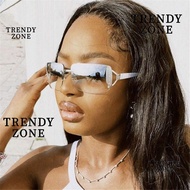TRENDYZONE Y2K Sun Glasses UV400 Cyber Eyewear Retro for Women Men Wrap Around