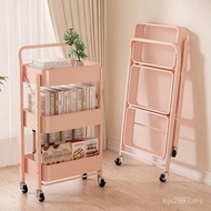 Bedroom Shelf Floor Bookshelf Snacks Household Trolley Shelf Foldable Kitchen Movable Multi-Layer St