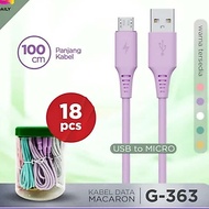 (Per Jar) Macaron 2A Micro & Type C Macaron Data Cable Strong and Flexible Data Cable 18PCS
