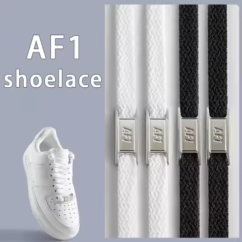 AF1 metal buckle Shoelaces classics Black White Flat laces and Shoe Decoration Suit Sneaker Shoelace